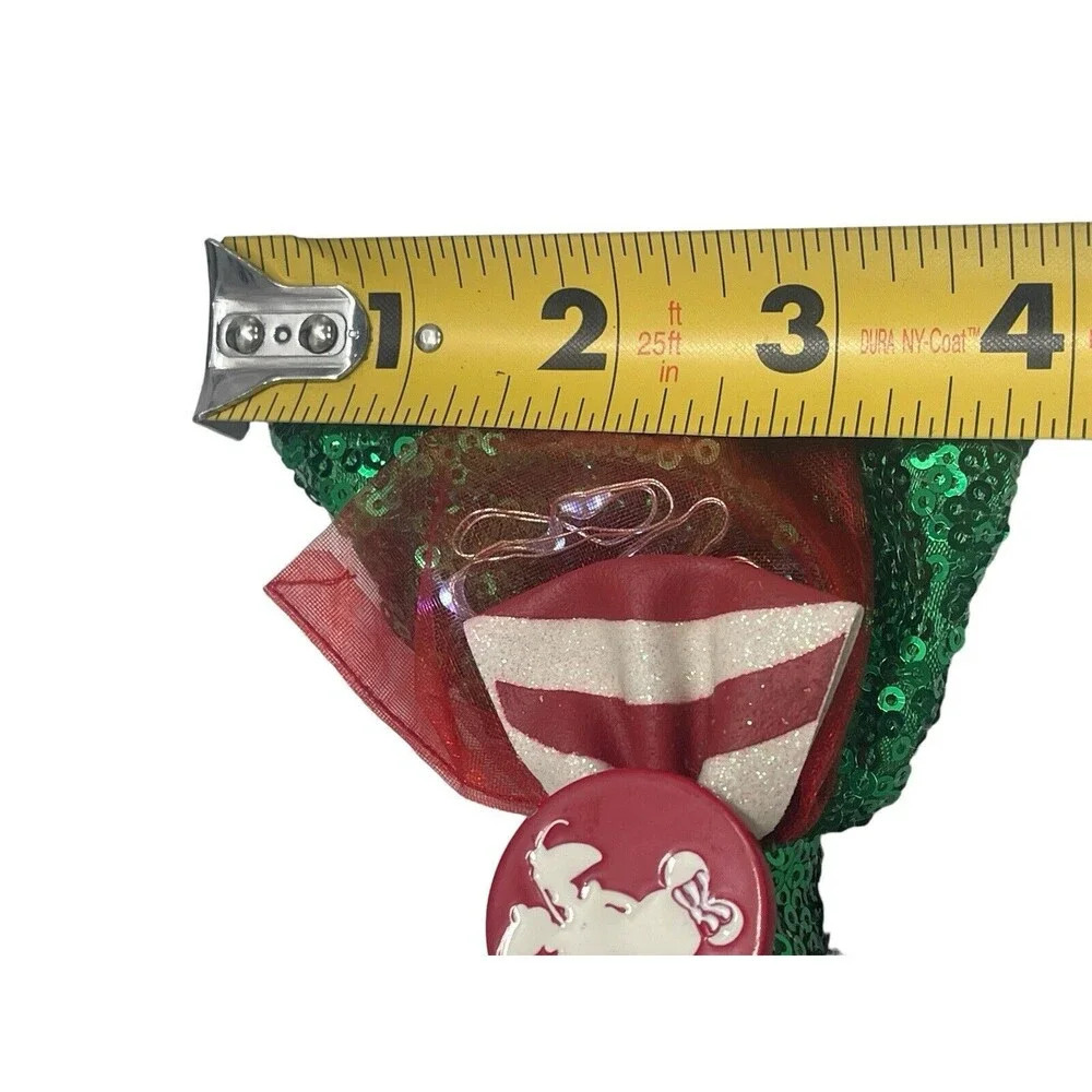 Disney Parks Minnie Ears Christmas Holiday Light Up Bow Barrette Hair Clip Green - Picture 16 of 16